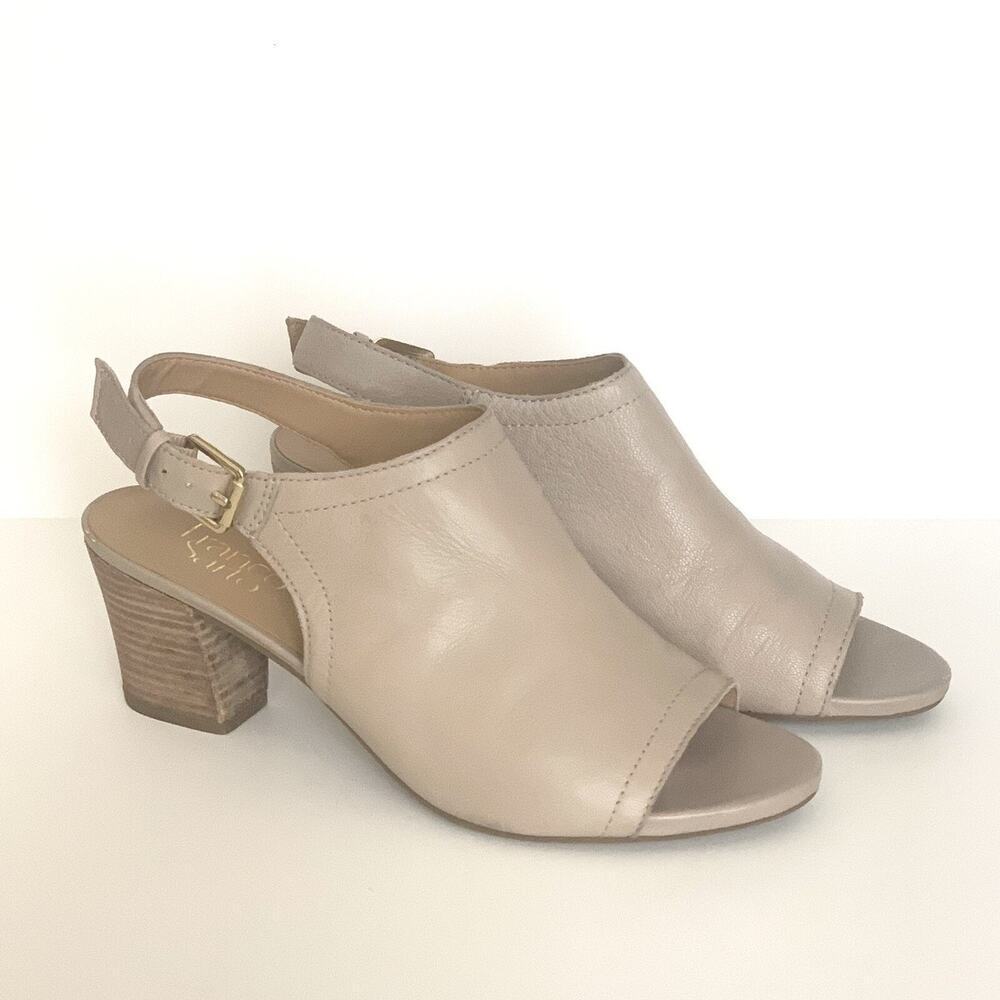 Franco Sarto L Monaco beige slingback open toe women’s Sandals Size 9.5